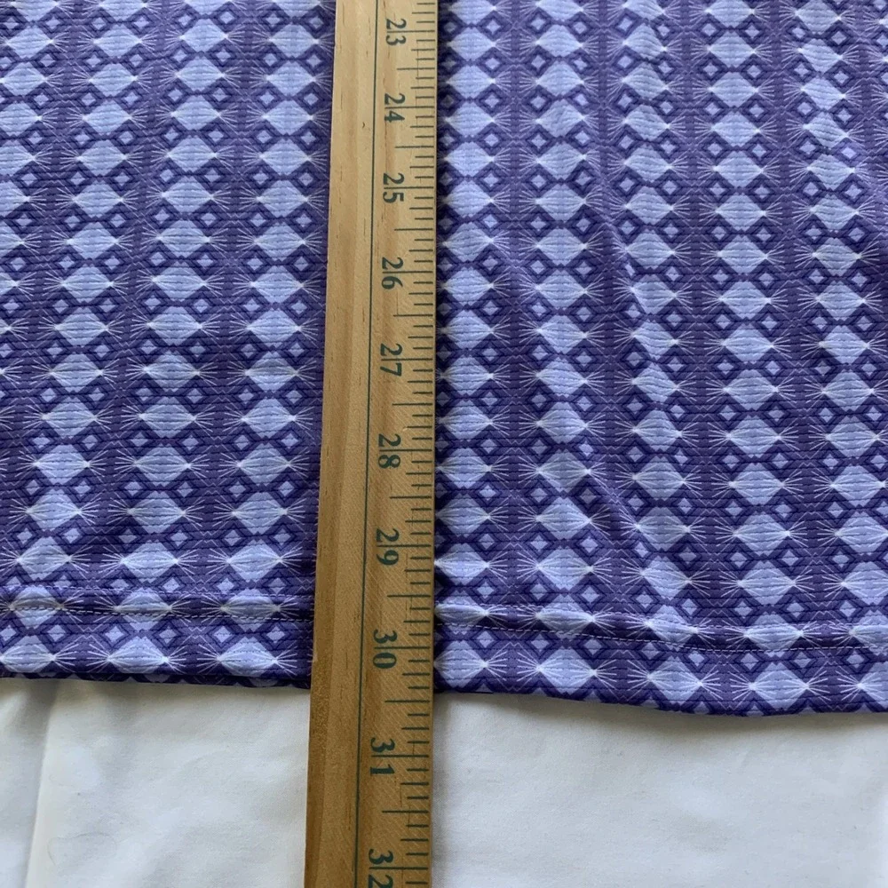 NWT Rusty Putter‎ Golf Polo Size XL Purple White Abstract Pattern Geometric